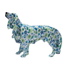 Load image into Gallery viewer, Image of a golden retriever statue - white flowery design