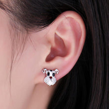 Load image into Gallery viewer, Stunning Schnauzer Face Silver EarringsDog Themed Jewellery
