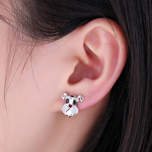 Stunning Schnauzer Face Silver EarringsDog Themed Jewellery