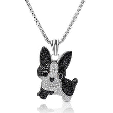 Load image into Gallery viewer, Image of a studded boston terrier necklace