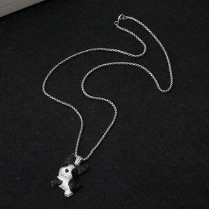 Image of a stone studded boston terrier necklace