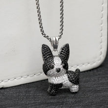 Load image into Gallery viewer, Image of a beautiful studded boston terrier necklace