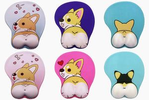 Image of corgi mousepads in the six different colors