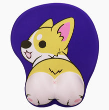 Load image into Gallery viewer, Image of a corgi butt mousepad in the color purple