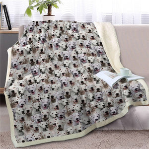 Sweetest Bull Terrier Dreams Warm Blanket-Home Decor-Blankets, Bull Terrier, Dogs, Home Decor-13