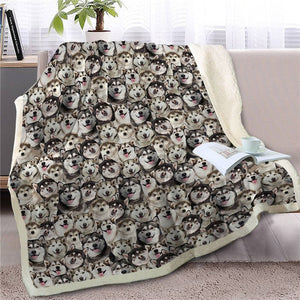Sweetest French Bulldog Dreams Warm Blanket - Series 1-Home Decor-Blankets, Dogs, French Bulldog, Home Decor-Siberian Husky-Medium-16