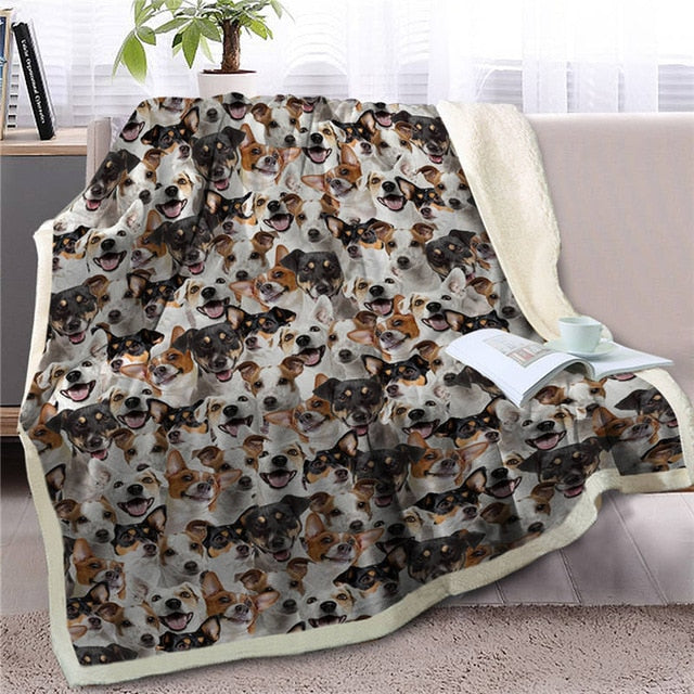 Sweetest Rat Terrier Dreams Warm Blanket - Series 3-Home Decor-Blankets, Dogs, Home Decor, Rat Terrier-Rat Terrier-Large-1