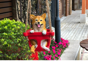 Swinging Shiba Inu Garden Statue-Home Decor-Dogs, Home Decor, Shiba Inu, Statue-4