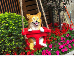Swinging Shiba Inu Garden Statue-Home Decor-Dogs, Home Decor, Shiba Inu, Statue-6