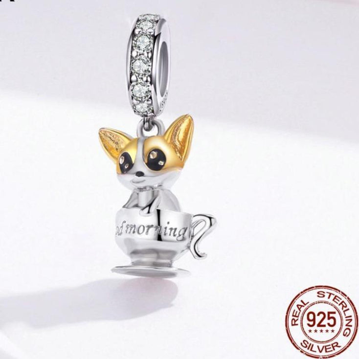 Teacup Corgi Silver PendantDog Themed Jewellery