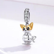 Teacup Corgi Silver PendantDog Themed Jewellery