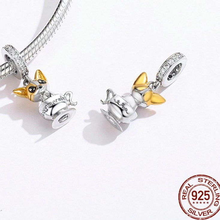Teacup Corgi Silver PendantDog Themed Jewellery