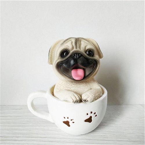 Pug in a top teacup
