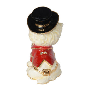 Top Hat Maltese Small Jewellery Box FigurineDog Themed Jewellery