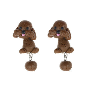Toy Poodle Love Handmade Clay EarringsDog Themed Jewellery