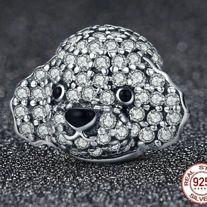 Toy Poodle Love Silver Charm BeadDog Themed Jewellery