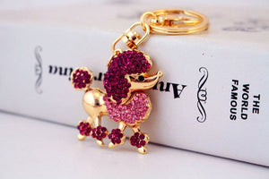 Trotting Golden Poodle Stone-Studded Keychains-Accessories-Accessories, Dogs, Keychain, Poodle-Pink-2