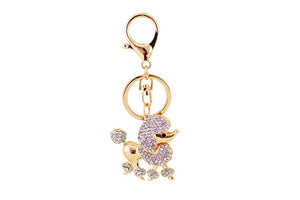 Trotting Golden Poodle Stone-Studded Keychains-Accessories-Accessories, Dogs, Keychain, Poodle-5