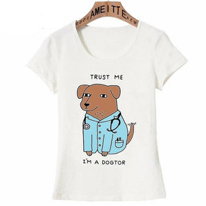 Trust Me I’m Dogtor Labrador Womens T Shirt-Apparel-Apparel, Chocolate Labrador, Dogs, Labrador, Shirt, T Shirt, Z1-2