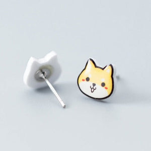 Two Cute Smiling Shiba Inu Earrings - Perfect Gift for Shiba Inu Lovers-Dog Themed Jewellery-Dogs, Earrings, Jewellery, Shiba Inu-7