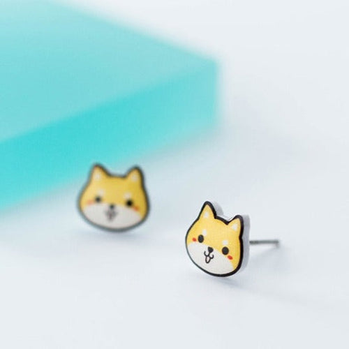Two Cute Smiling Shiba Inu Earrings Perfect Gift for Shiba Inu Lover