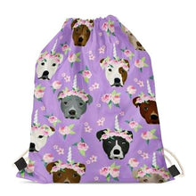 Load image into Gallery viewer, Unicorn American Pit Bull Terriers Love Drawstring BagAccessoriesAmerican Pitbull Terrier