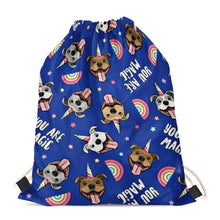 Load image into Gallery viewer, Unicorn American Pit Bull Terriers Love Drawstring BagAccessoriesStaffordshire Bull Terrier - Blue BG