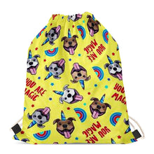 Load image into Gallery viewer, Unicorn American Pit Bull Terriers Love Drawstring BagAccessoriesStaffordshire Bull Terrier - Yellow BG