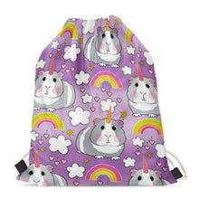 Load image into Gallery viewer, Unicorn French Bulldogs Love Drawstring BagAccessoriesGuinea Pig