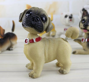Waggling Tail and Nodding Head Bobbleheads for Dog LoversCar AccessoriesPug