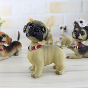 Waggling Tail and Nodding Head Pug BobbleheadCar Accessories