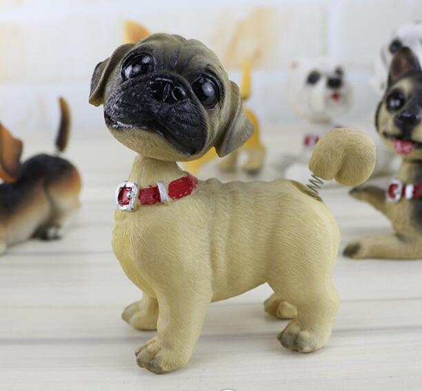 Waggling Tail and Nodding Head Pug BobbleheadCar AccessoriesPug