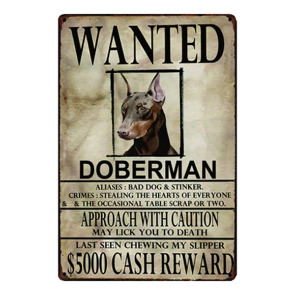 Wanted Basset Hound Approach With Caution Tin Poster Series
