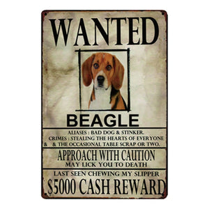 Wanted Dachshund Approach With Caution Tin Poster - Series 1-Sign Board-Dachshund, Dogs, Home Decor, Sign Board-Beagle-One Size-6