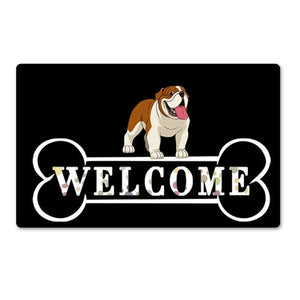 Warm Basset Hound Welcome Rubber Door MatHome DecorEnglish BulldogSmall