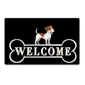 Warm Basset Hound Welcome Rubber Door MatHome DecorJack Russel TerrierSmall
