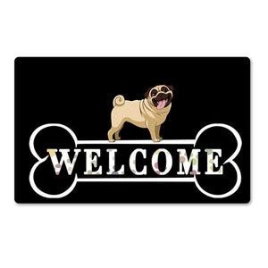 Warm Chihuahua Welcome Rubber Door MatHome DecorPugSmall