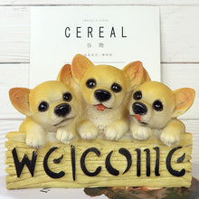 Load image into Gallery viewer, image of three chihuahuas dog welcome statue
