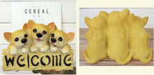 Load image into Gallery viewer, image of three chihuahuas dog welcome statue - front and back