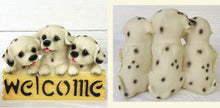 Load image into Gallery viewer, image of three dalmatians welcome statue - front and back