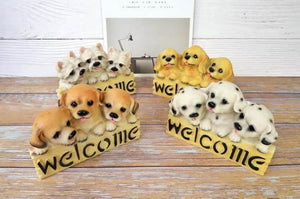 image of three dalmatians welcome dog statue collection