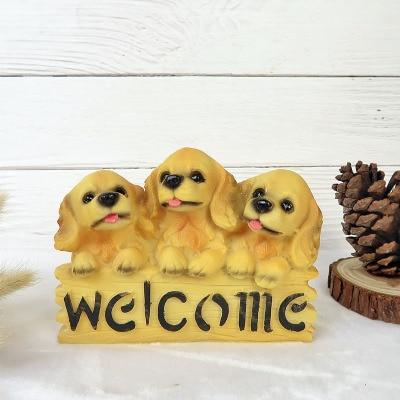 Warm Golden Retriever Welcome Resin Sign BoardHome Decor