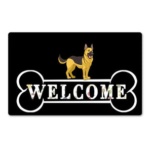 Warm Jack Russell Terrier Welcome Rubber Door MatHome DecorGerman ShepherdSmall