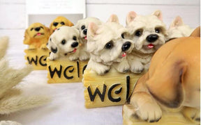 image of warm welcome dog statue