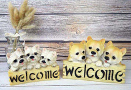image of west highland terrier dog welcome statue