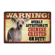 Load image into Gallery viewer, Warning Overly Affectionate Chocolate Labrador on Duty - Tin Poster-Sign Board-Chocolate Labrador, Dogs, Home Decor, Labrador, Sign Board-Chinese Crested-One Size-17