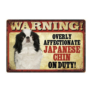 Warning Overly Affectionate Cocker Spaniel on Duty - Tin Poster-Sign Board-Cocker Spaniel, Dogs, Home Decor, Sign Board-Japanese Chin-One Size-12
