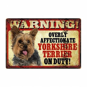 Warning Overly Affectionate Dogs on Duty - Tin Poster - Series 5Home Decor