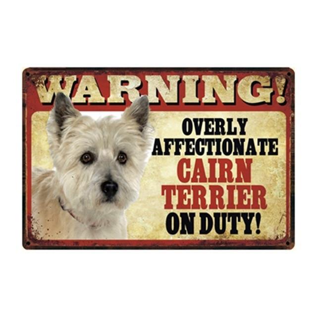 Warning Overly Affectionate Fawn Chihuahua on Duty Tin Poster - Series 4Sign BoardOne SizeCrain Terrier