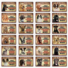 Load image into Gallery viewer, Warning Overly Affectionate Great Pyrenees on Duty - Tin Poster - Series 1Sign Board